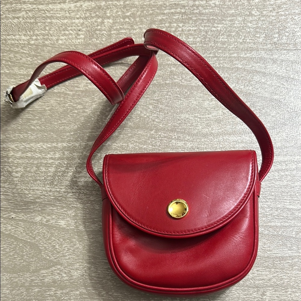 Movado Red and Gold Crossbody Bag with Timeless Design - NEW